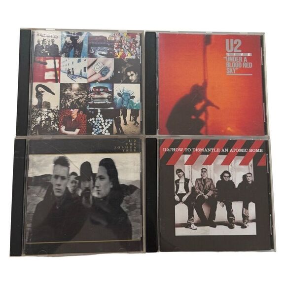 U2 - 4 CD Lot - Joshua Tree, Under Blood Red Sky, Achtung Baby, How to Dismantle - Picture 1 of 11
